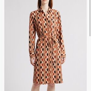 NIC+ZOE Devon Circle Print Long Sleeve Belted Dress